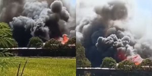 Kebakaran Hebat Landa Pabrik Triplek Kuningan, Damkar-TNI Kerahkan Puluhan Personel Padamkan Api