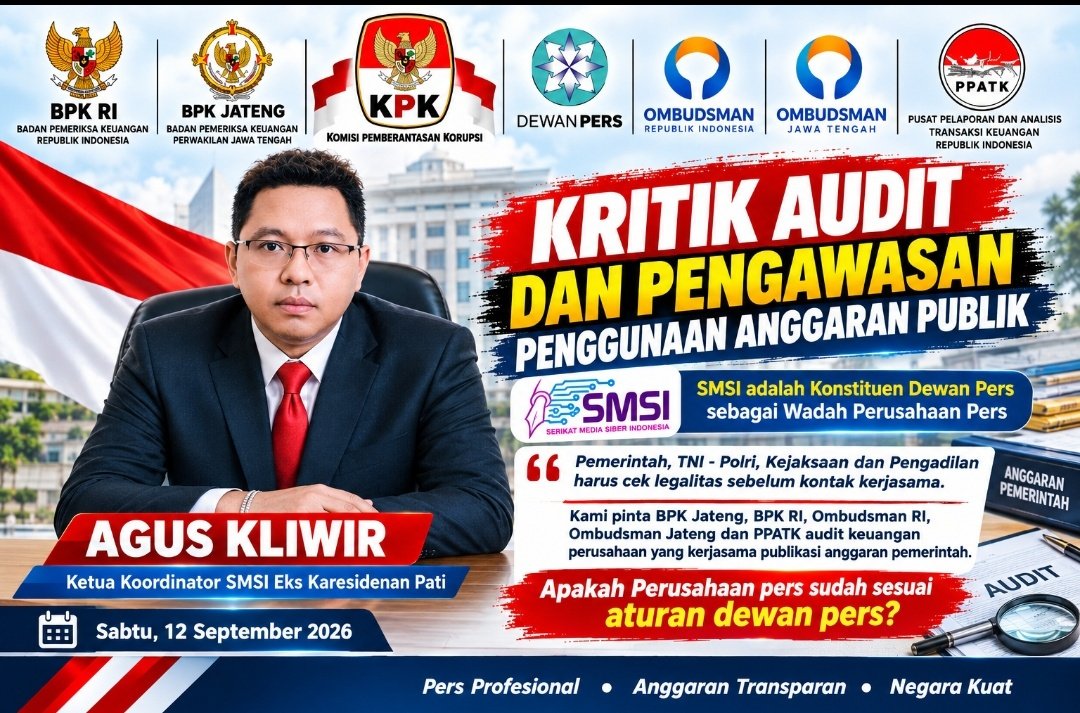 Legalitas Perusahaan Pers Wajib di Audit, Agus Kliwir Minta Pemerintah Cermat Pilih Media Mitra Kerja