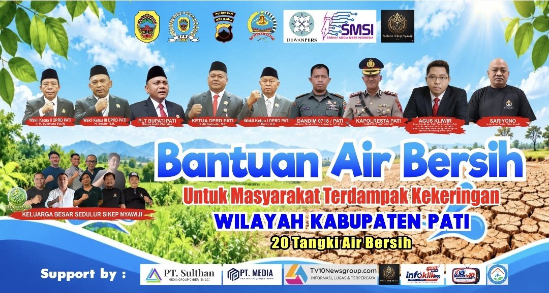 20 Tangki Air Bersih Meluncur, SMSI dan Sedulur Sikep Nyawiji Bergerak Bantu Warga