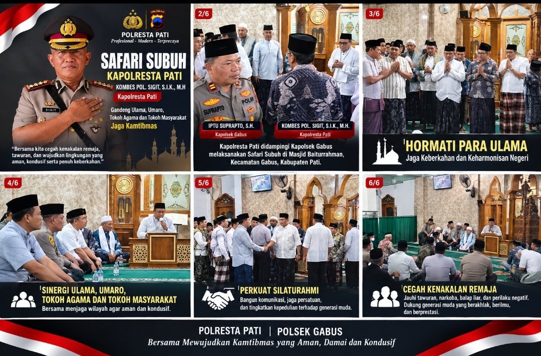 Kamtibmas Dimulai! Safari Subuh Kapolresta Pati Satukan Polisi, Ulama dan Masyarakat
